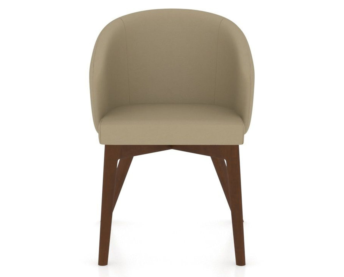 Canadel Downtown Point Dining Chair in Cognac Washed, XY Faux Leather, front view