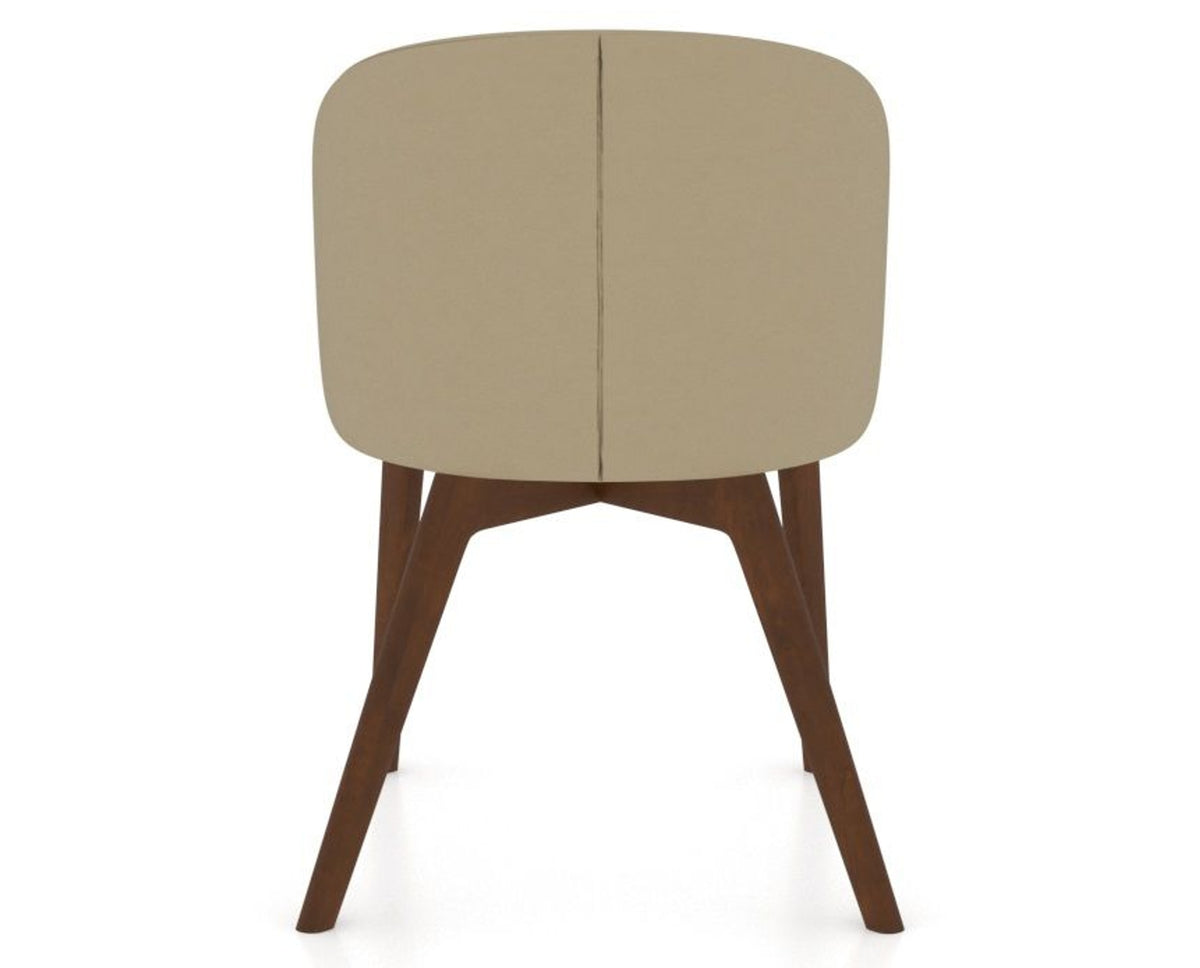 Canadel Downtown Point Dining Chair in Cognac Washed, XY Faux Leather, back view