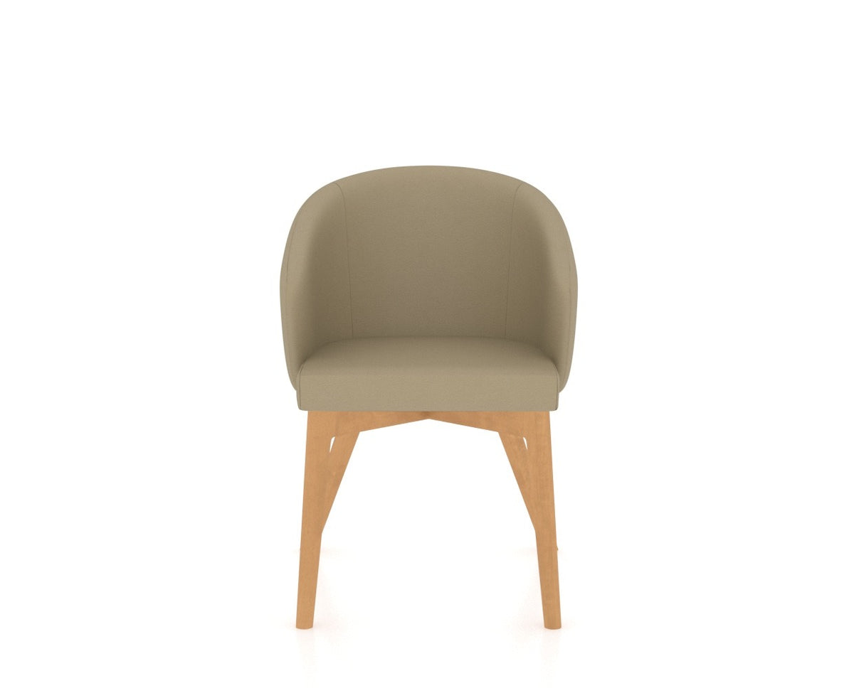 Canadel Downtown Point Dining Chair in Caramel Washed, XY Faux Leather, front view