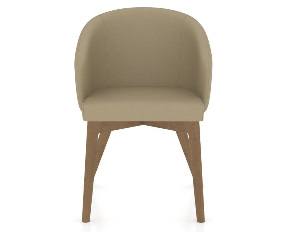 Canadel Downtown Point Dining Chair in Pecan Washed, XY Faux Leather, front view