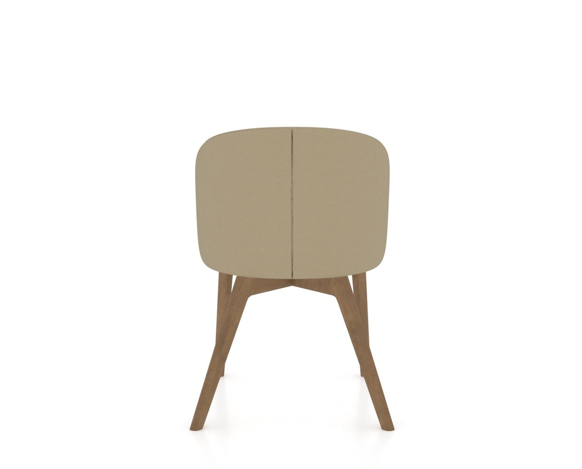 Canadel Downtown Point Dining Chair in Pecan Washed, XY Faux Leather, back view