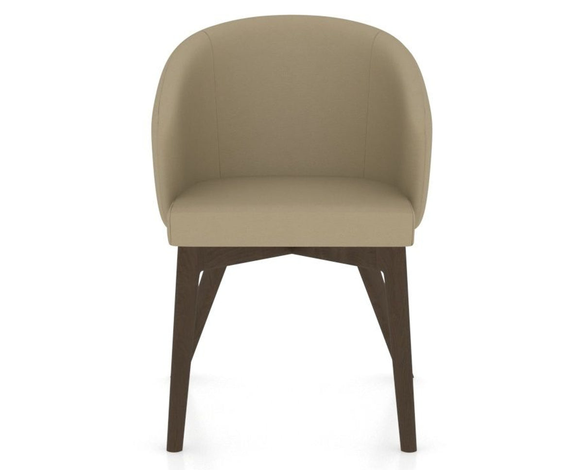 Canadel Downtown Point Dining Chair in Hazelnut Washed, XY Faux Leather, front view