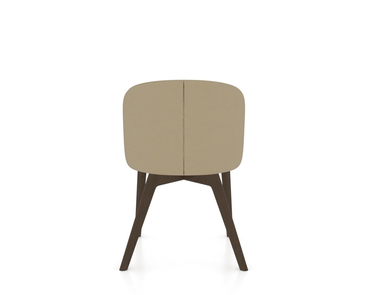Canadel Downtown Point Dining Chair in Hazelnut Washed, XY Faux Leather, back view