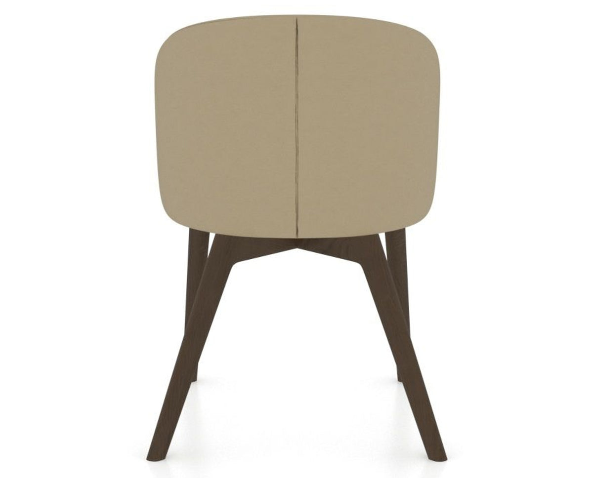 Canadel Downtown Point Dining Chair in Hazelnut Washed, XY Faux Leather, back view