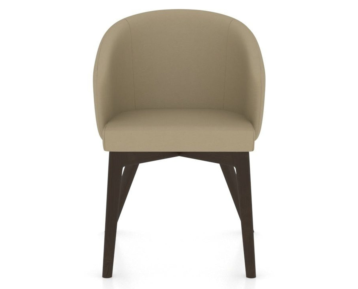 Canadel Downtown Point Dining Chair in Davy's Grey, XY Faux Leather, front view