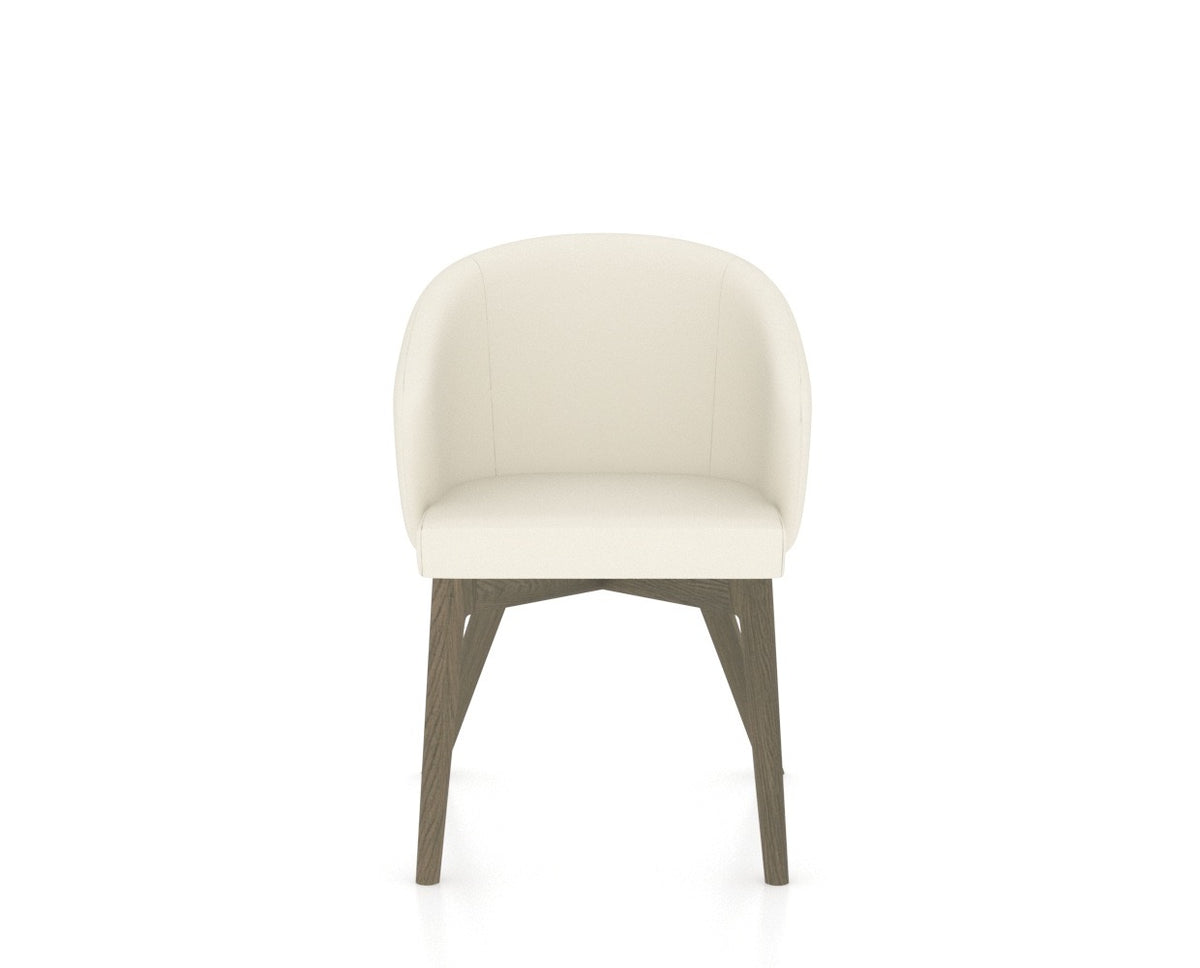 Canadel Downtown Point Dining Chair in Shadow, YJ Faux Leather, front view