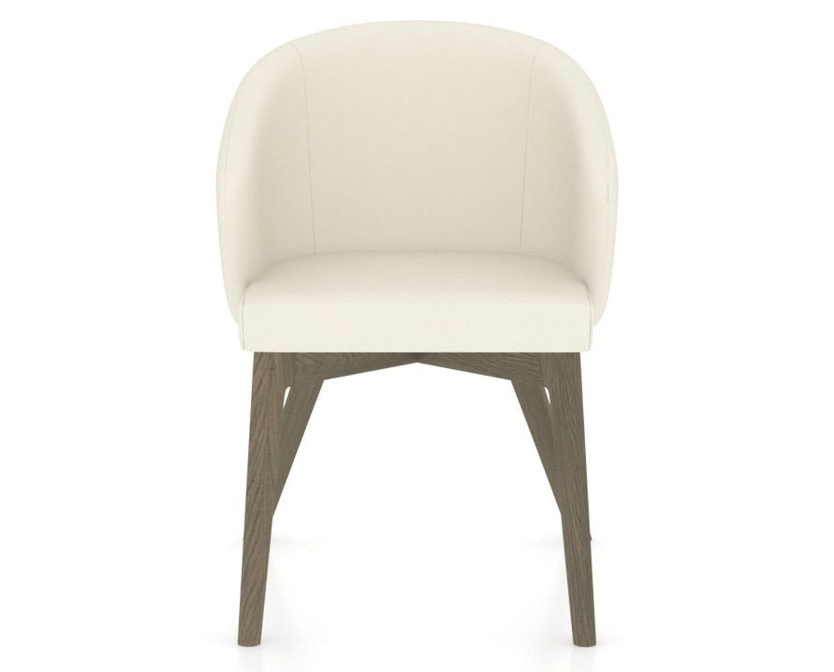 Canadel Downtown Point Dining Chair in Shadow, YJ Faux Leather, front view