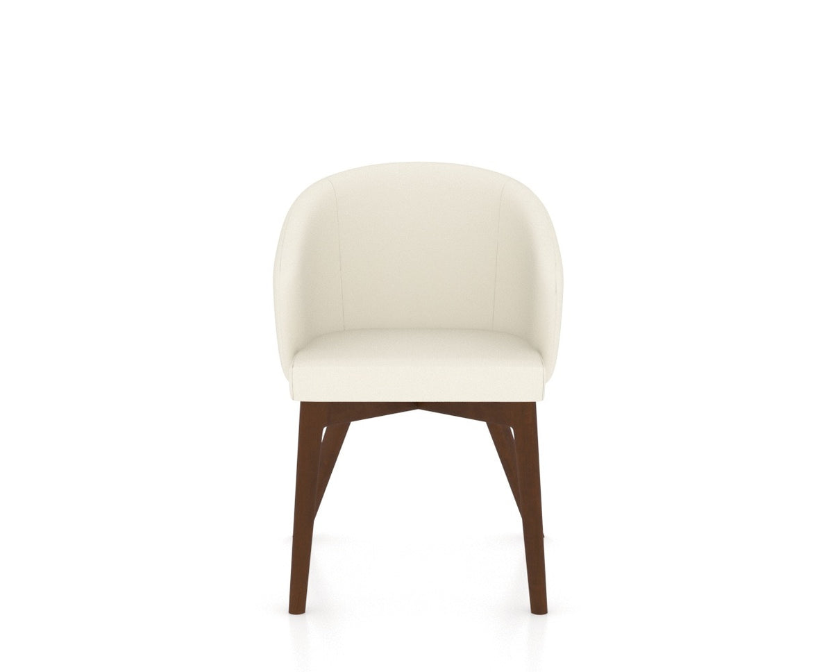 Canadel Downtown Point Dining Chair in Cognac Washed, YJ Faux Leather, front view
