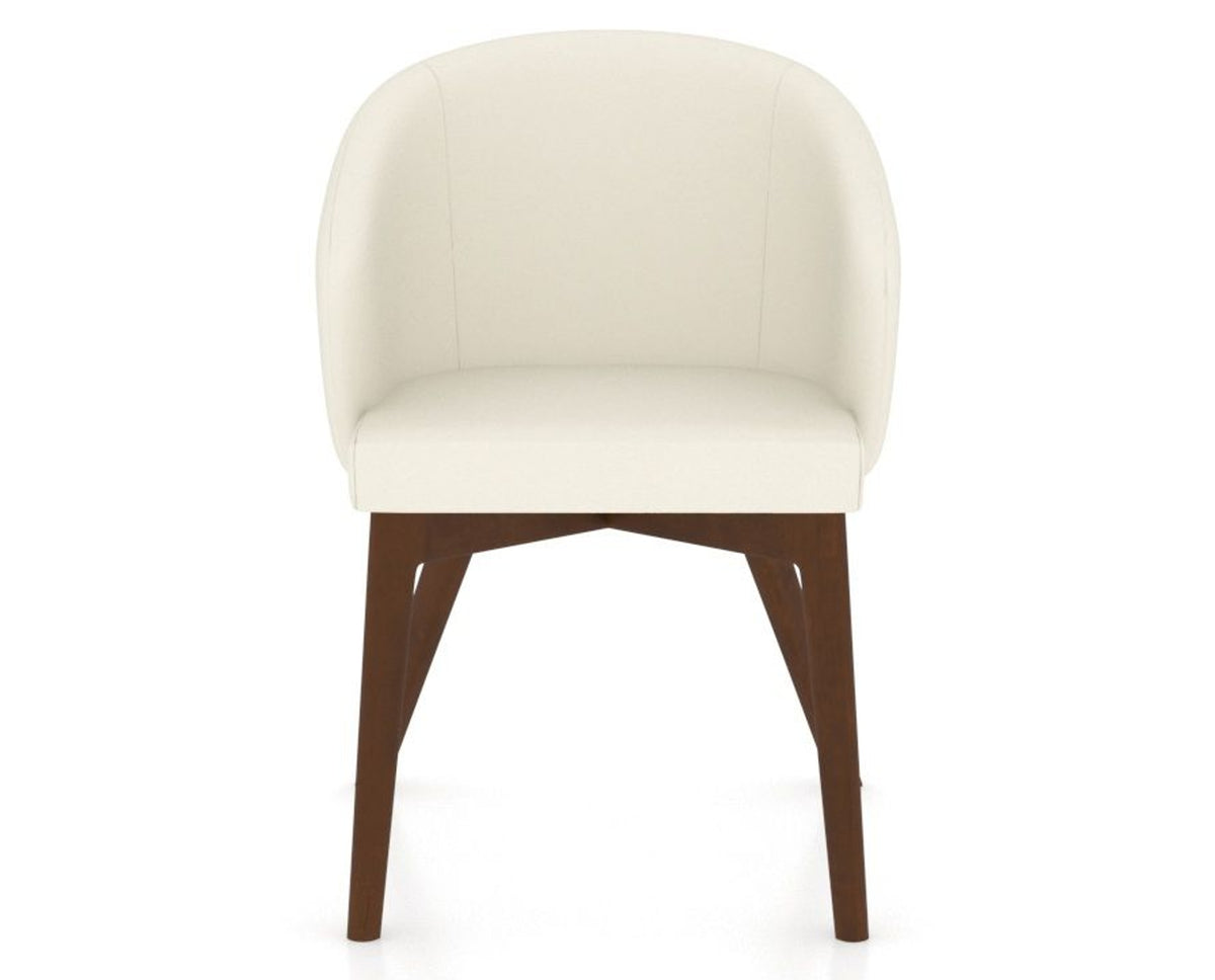 Canadel Downtown Point Dining Chair in Cognac Washed, YJ Faux Leather, front view
