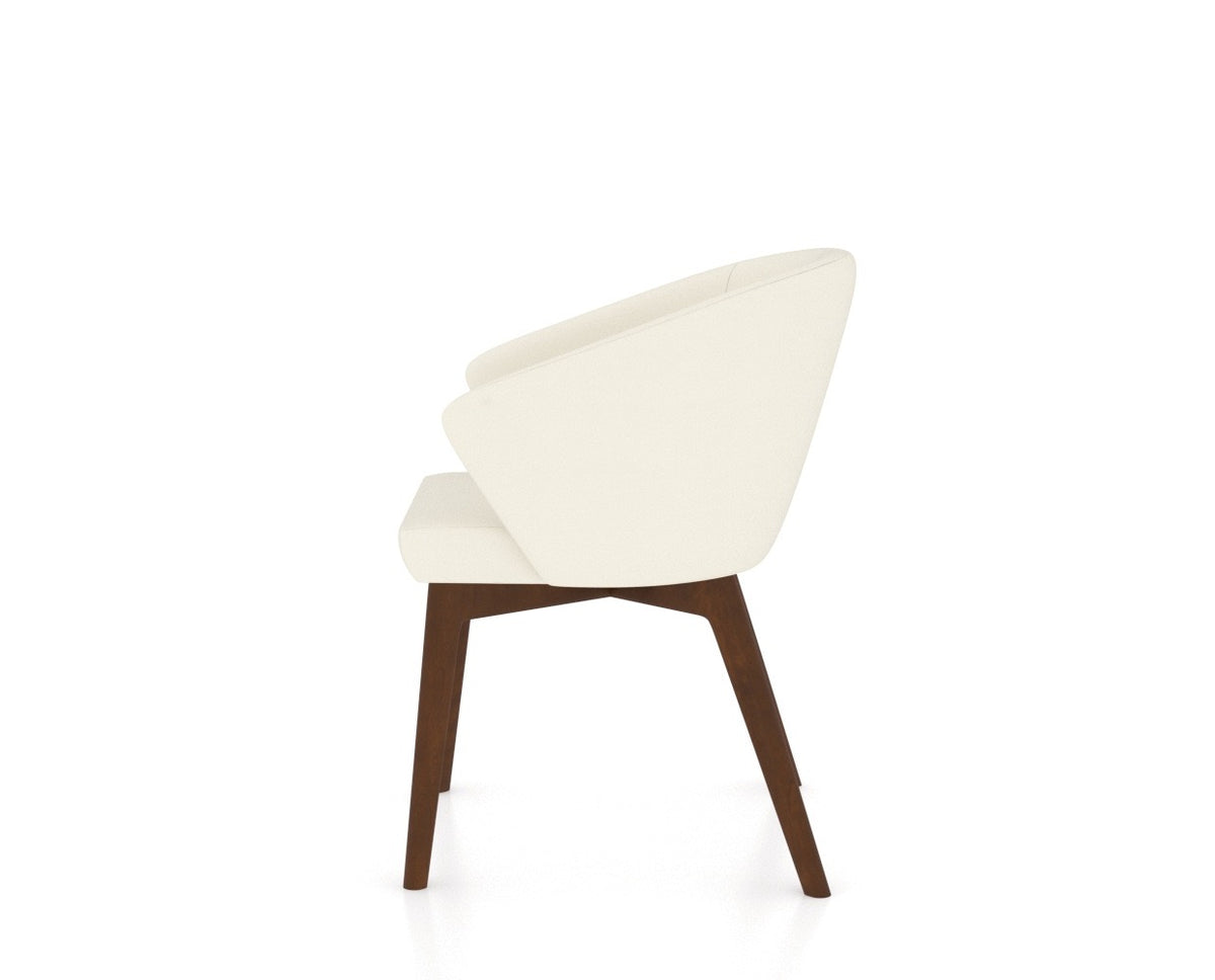 Canadel Downtown Point Dining Chair in Cognac Washed, YJ Faux Leather, side view