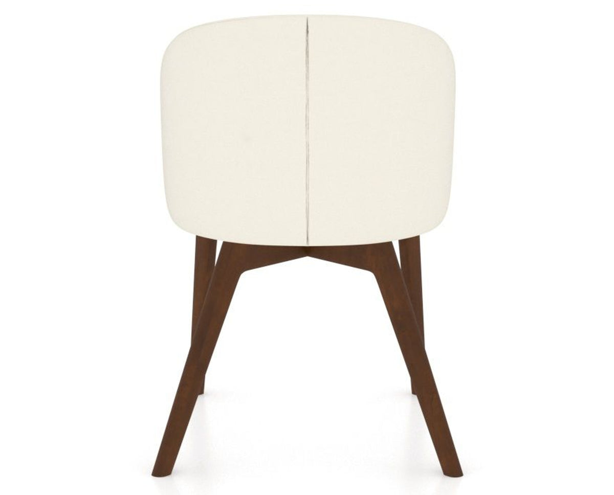 Canadel Downtown Point Dining Chair in Cognac Washed, YJ Faux Leather, back view