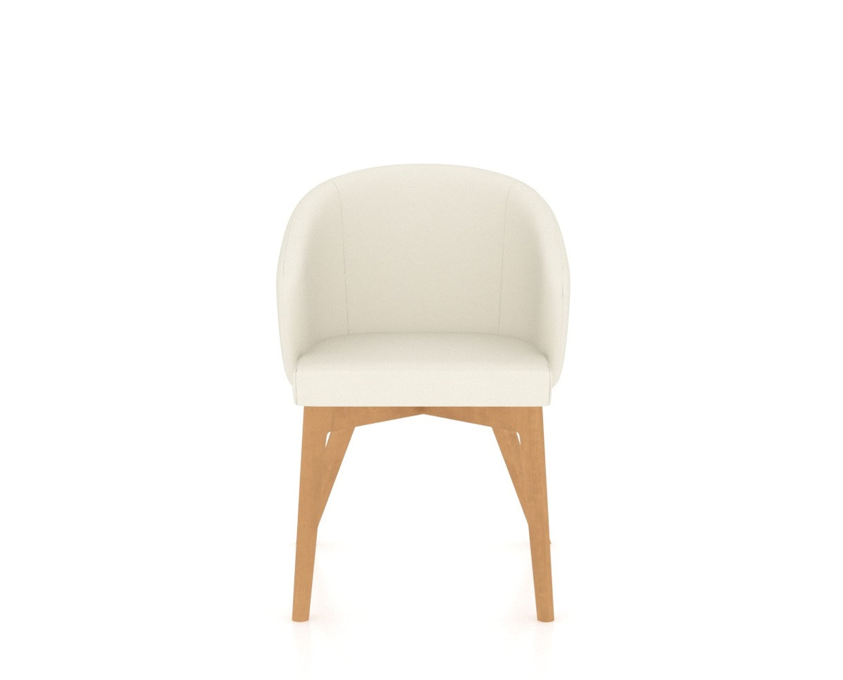 Canadel Downtown Point Dining Chair in Caramel Washed, YJ Faux Leather, front view