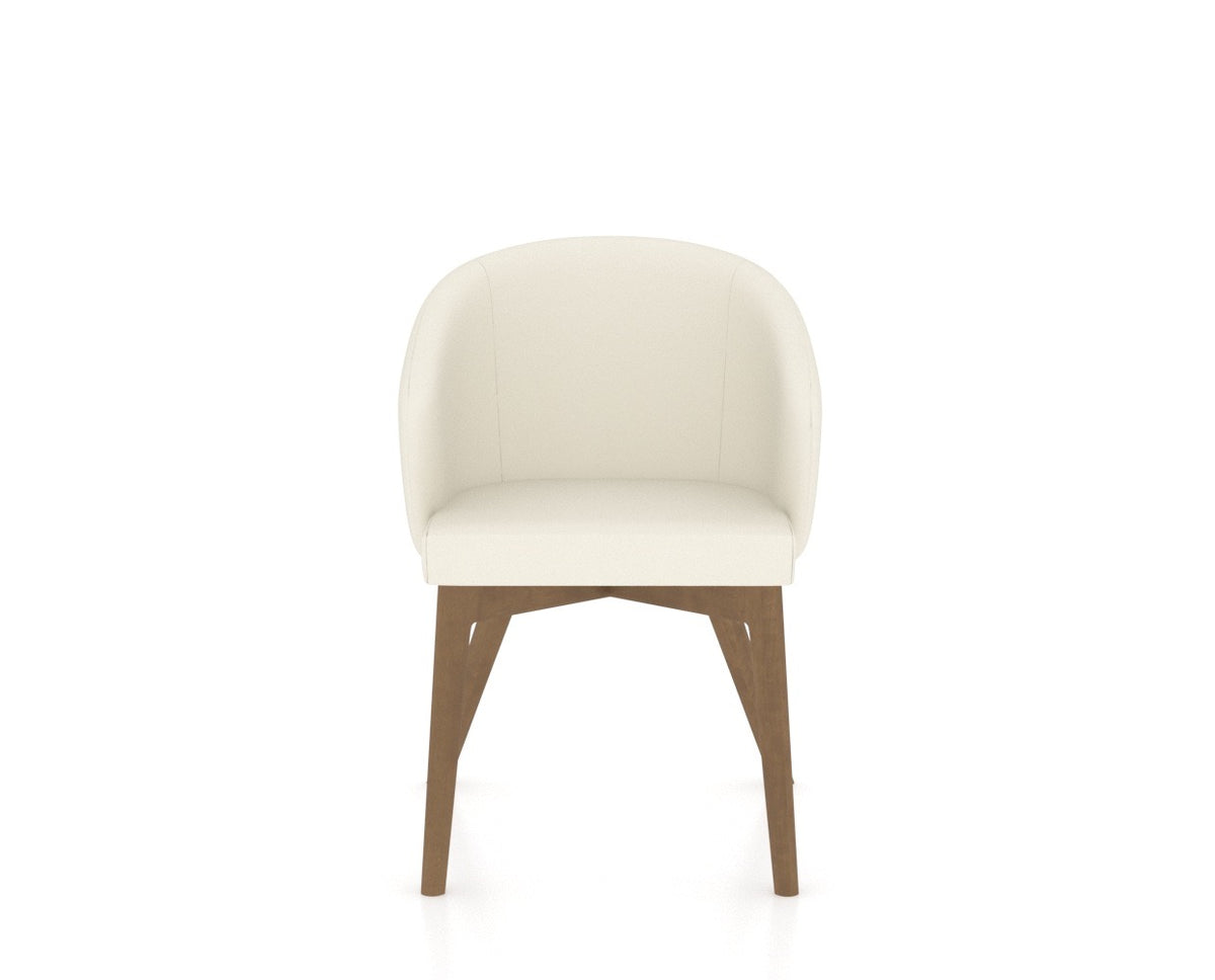 Canadel Downtown Point Dining Chair in Pecan Washed, YJ Faux Leather, front view
