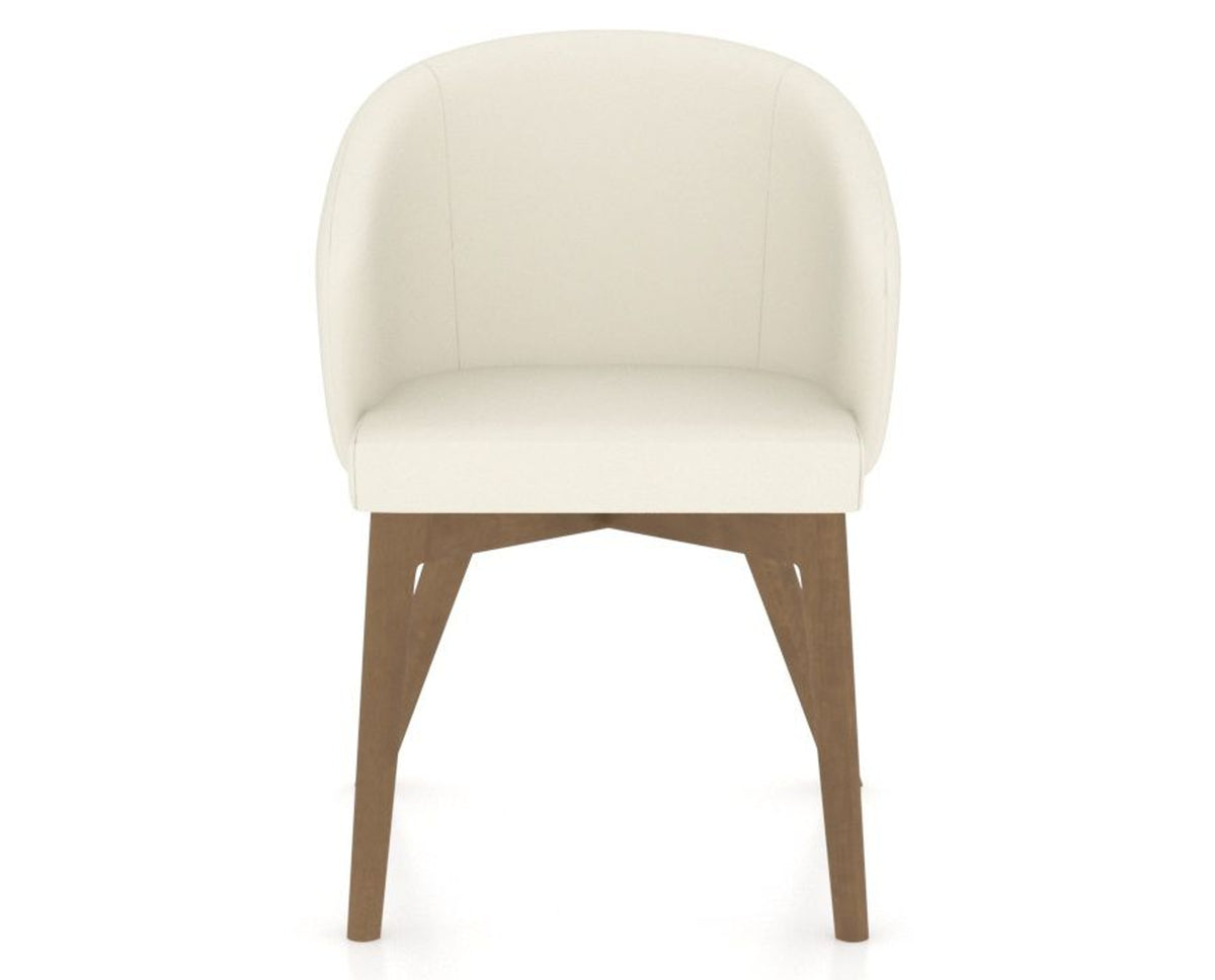 Canadel Downtown Point Dining Chair in Pecan Washed, YJ Faux Leather, front view