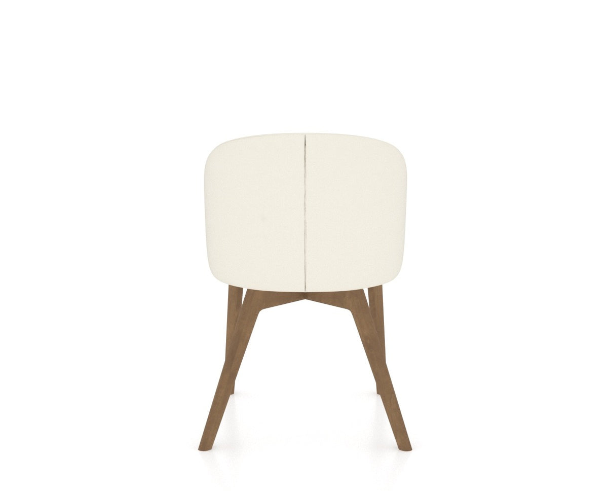 Canadel Downtown Point Dining Chair in Pecan Washed, YJ Faux Leather, back view