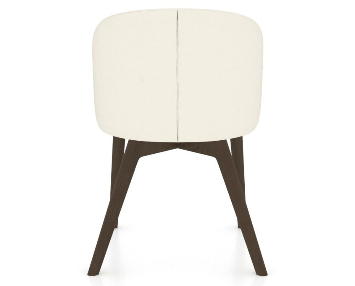 Canadel Downtown Point Dining Chair in Hazelnut Washed, YJ Faux Leather, back view