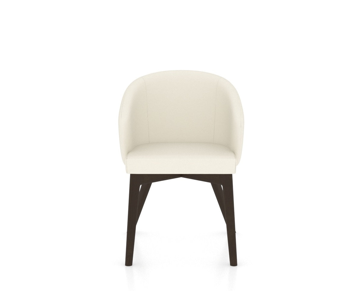 Canadel Downtown Point Dining Chair in Davy's Grey, YJ Faux Leather, front view