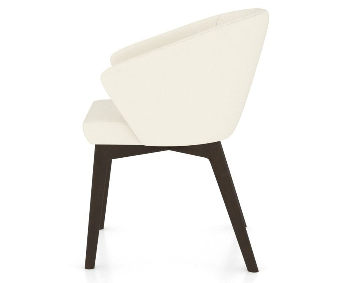 Canadel Downtown Point Dining Chair in Davy's Grey, YJ Faux Leather, side view