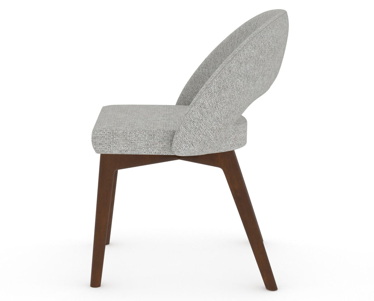 Canadel Downtown Curv Dining Chair in Cognac Washed, 7C Fabric, side view