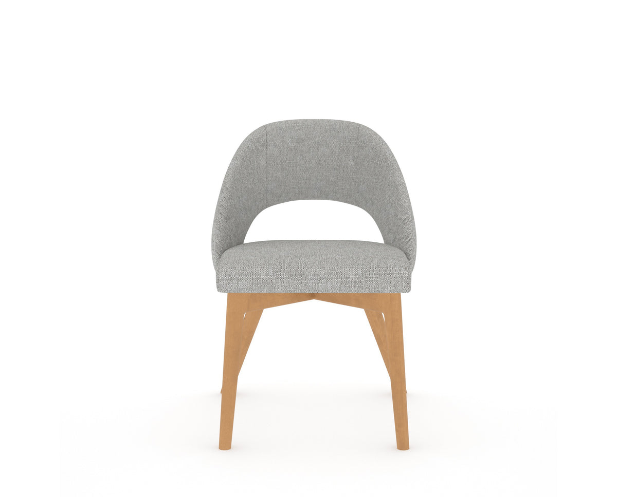 Canadel Downtown Curv Dining Chair in Caramel Washed, 7C Fabric, front view