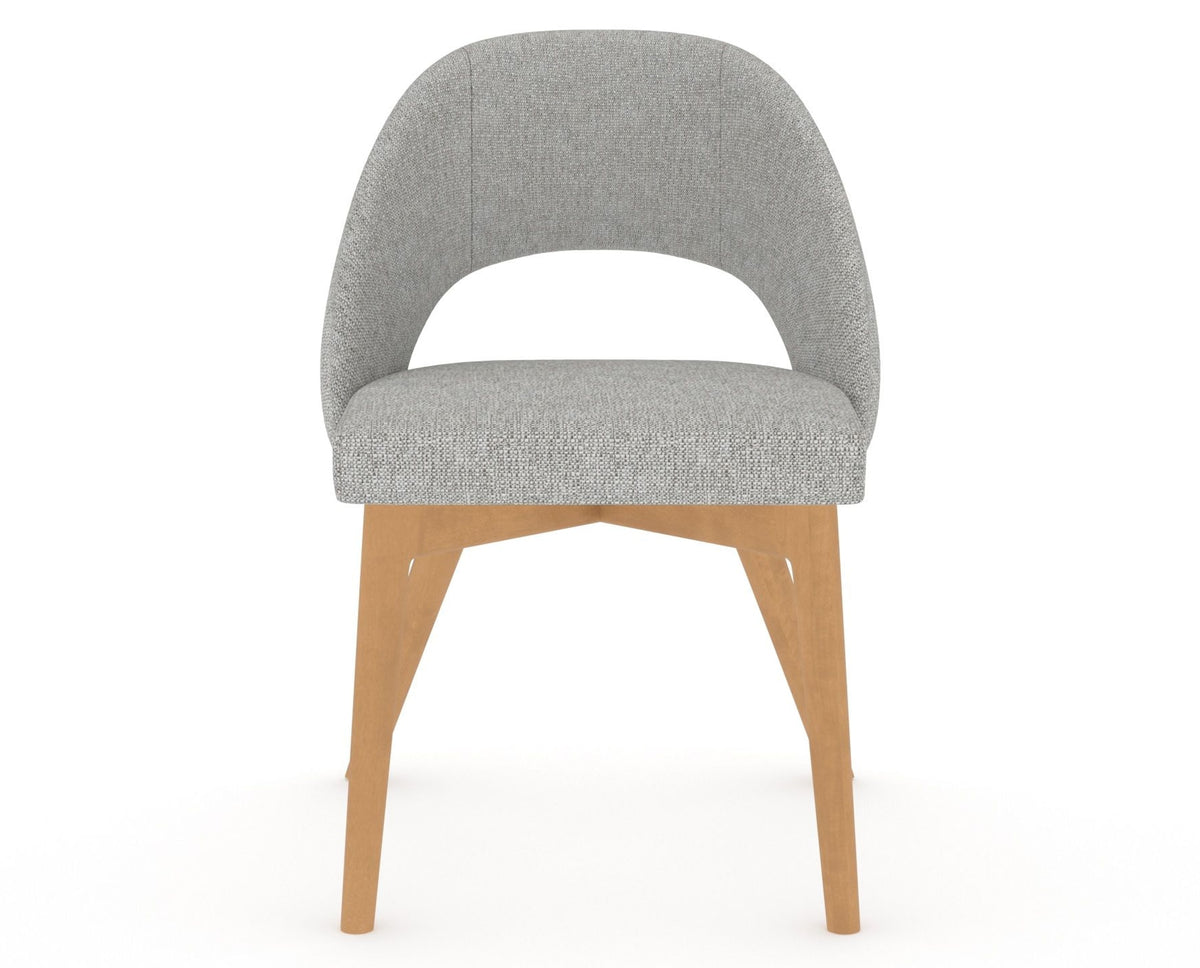 Canadel Downtown Curv Dining Chair in Caramel Washed, 7C Fabric, front view