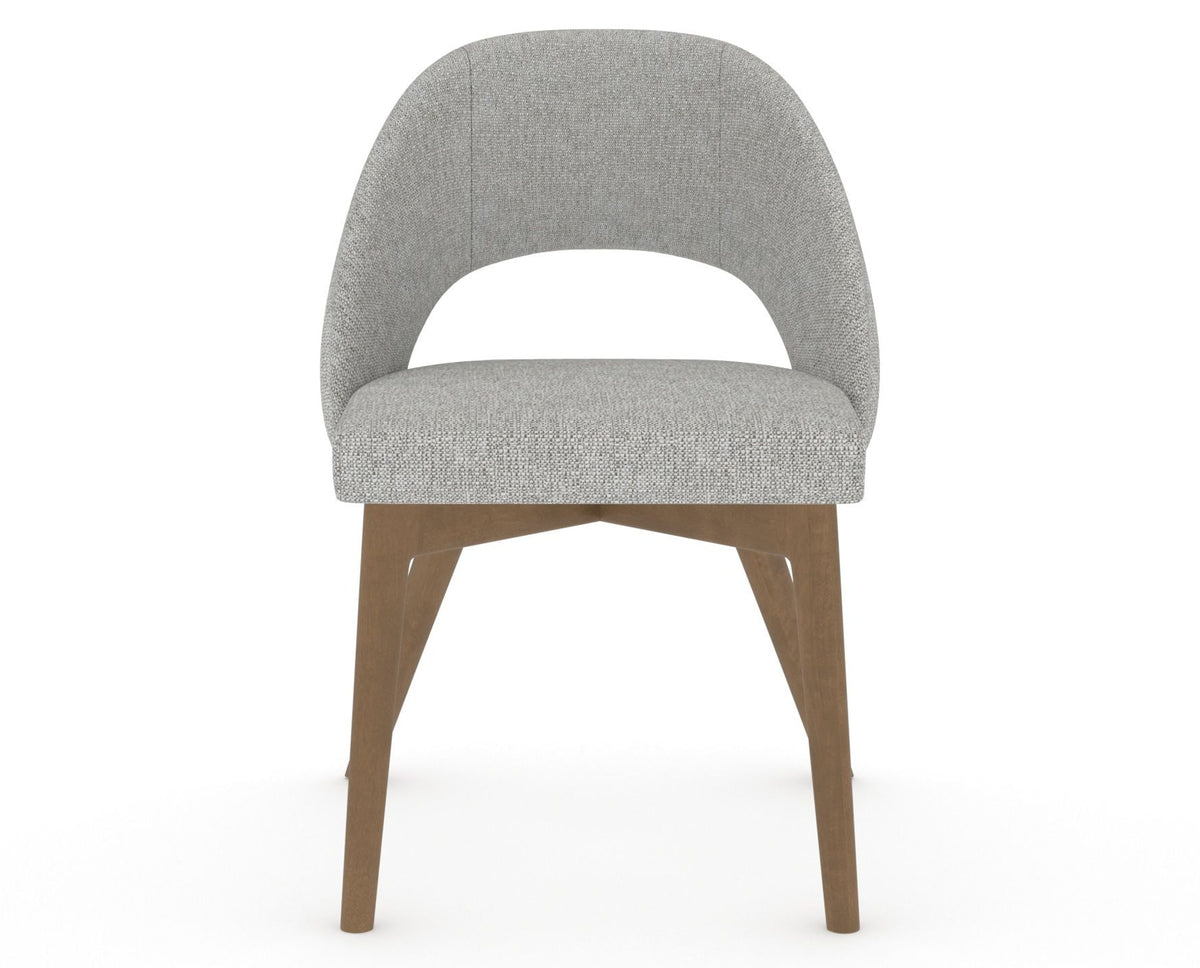 Canadel Downtown Curv Dining Chair in Pecan Washed, 7C Fabric, front view