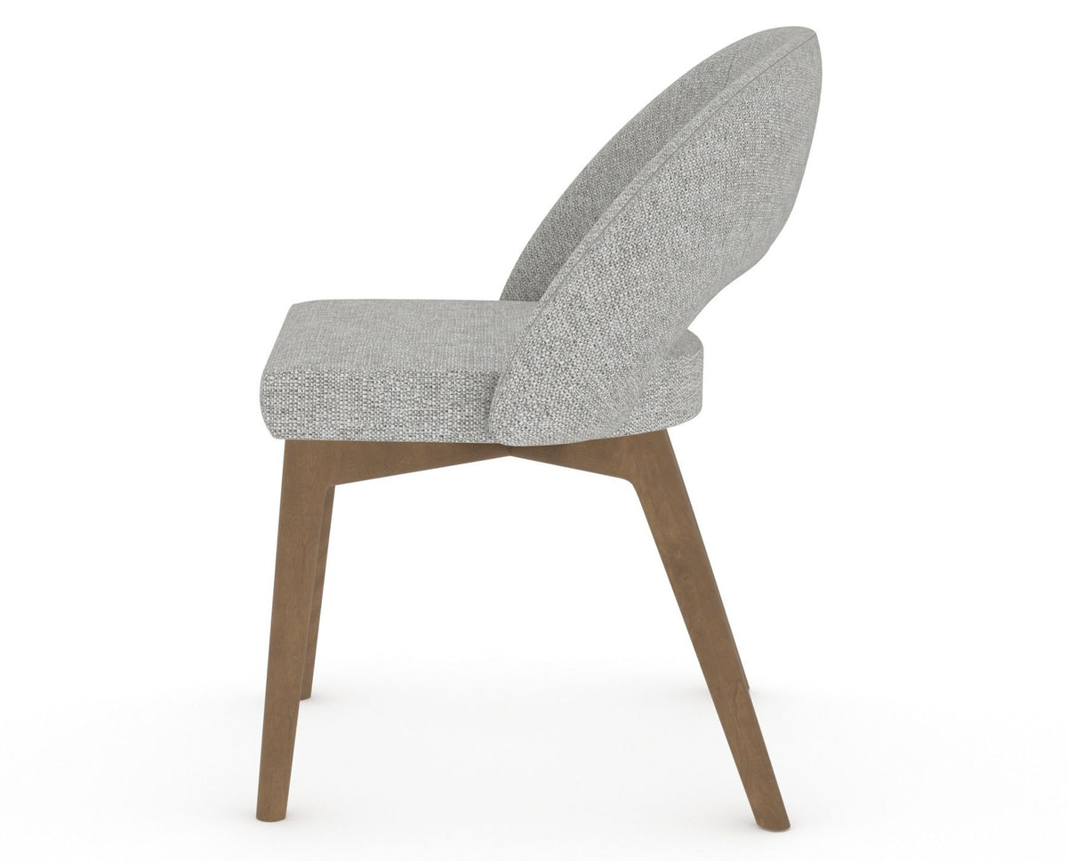 Canadel Downtown Curv Dining Chair in Pecan Washed, 7C Fabric, side view