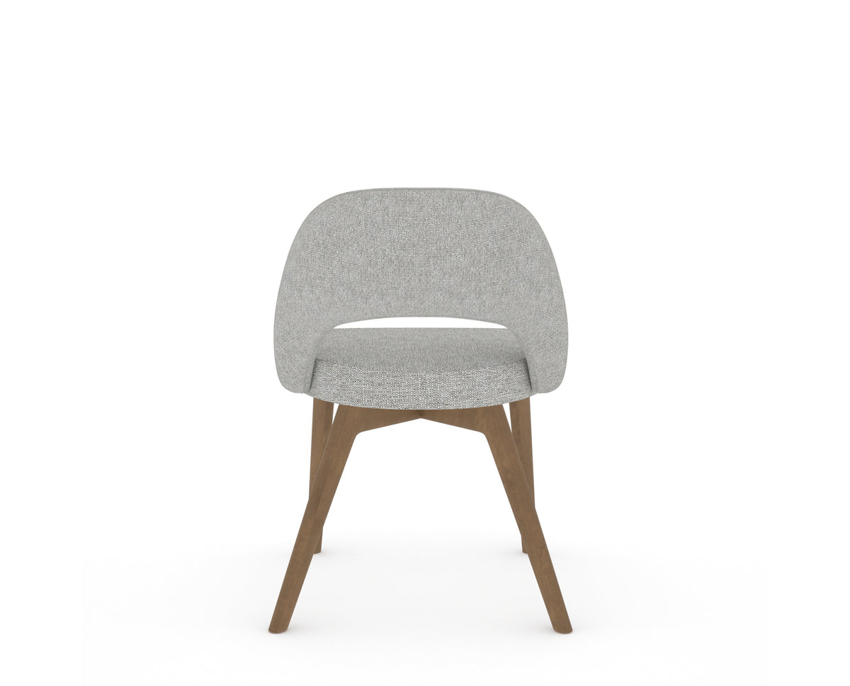 Canadel Downtown Curv Dining Chair in Pecan Washed, 7C Fabric, back view