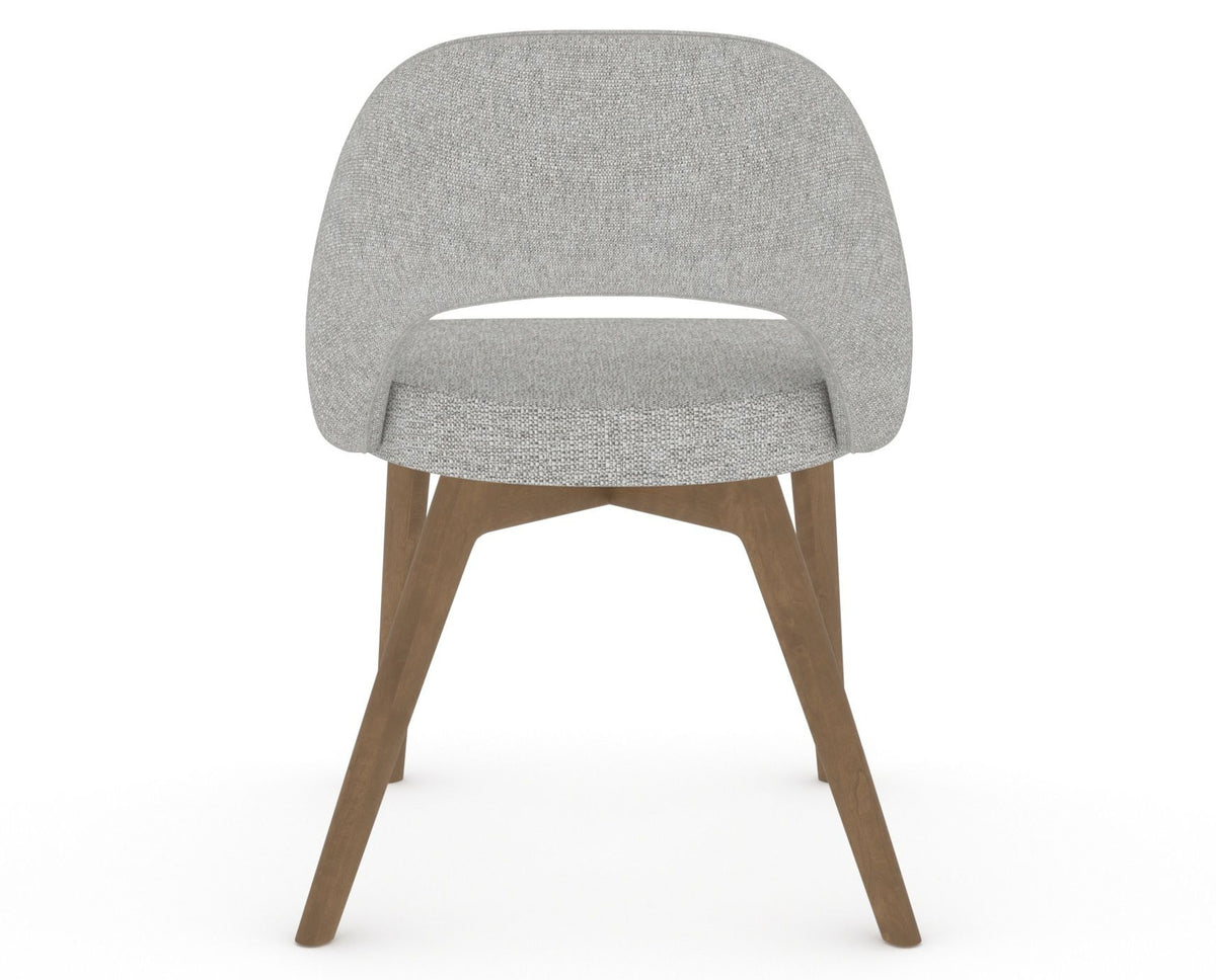 Canadel Downtown Curv Dining Chair in Pecan Washed, 7C Fabric, back view