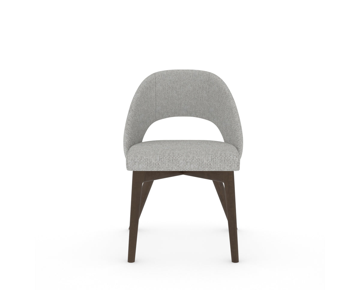 Canadel Downtown Curv Dining Chair in Hazelnut Washed, 7C Fabric, front view