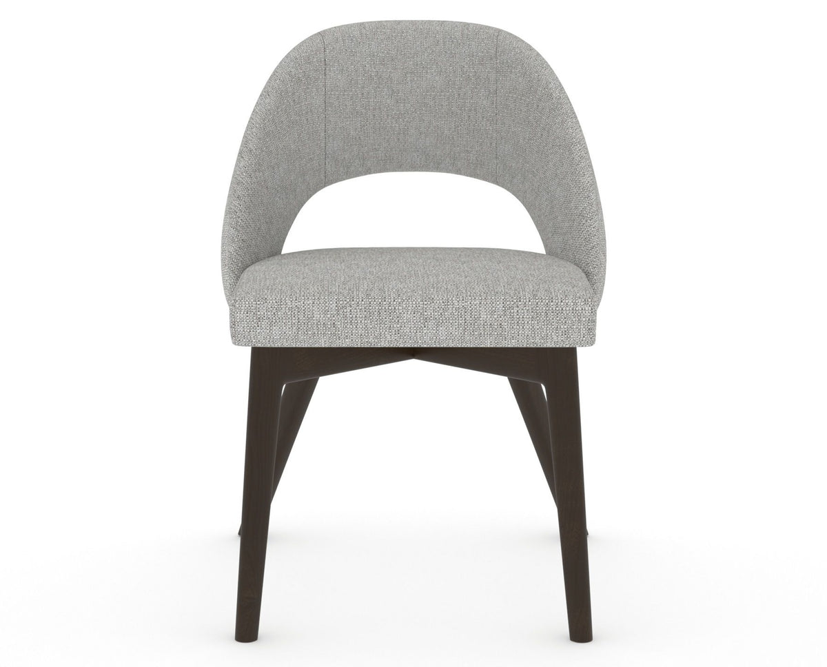 Canadel Downtown Curv Dining Chair in Davy's Grey, 7C Fabric, front view