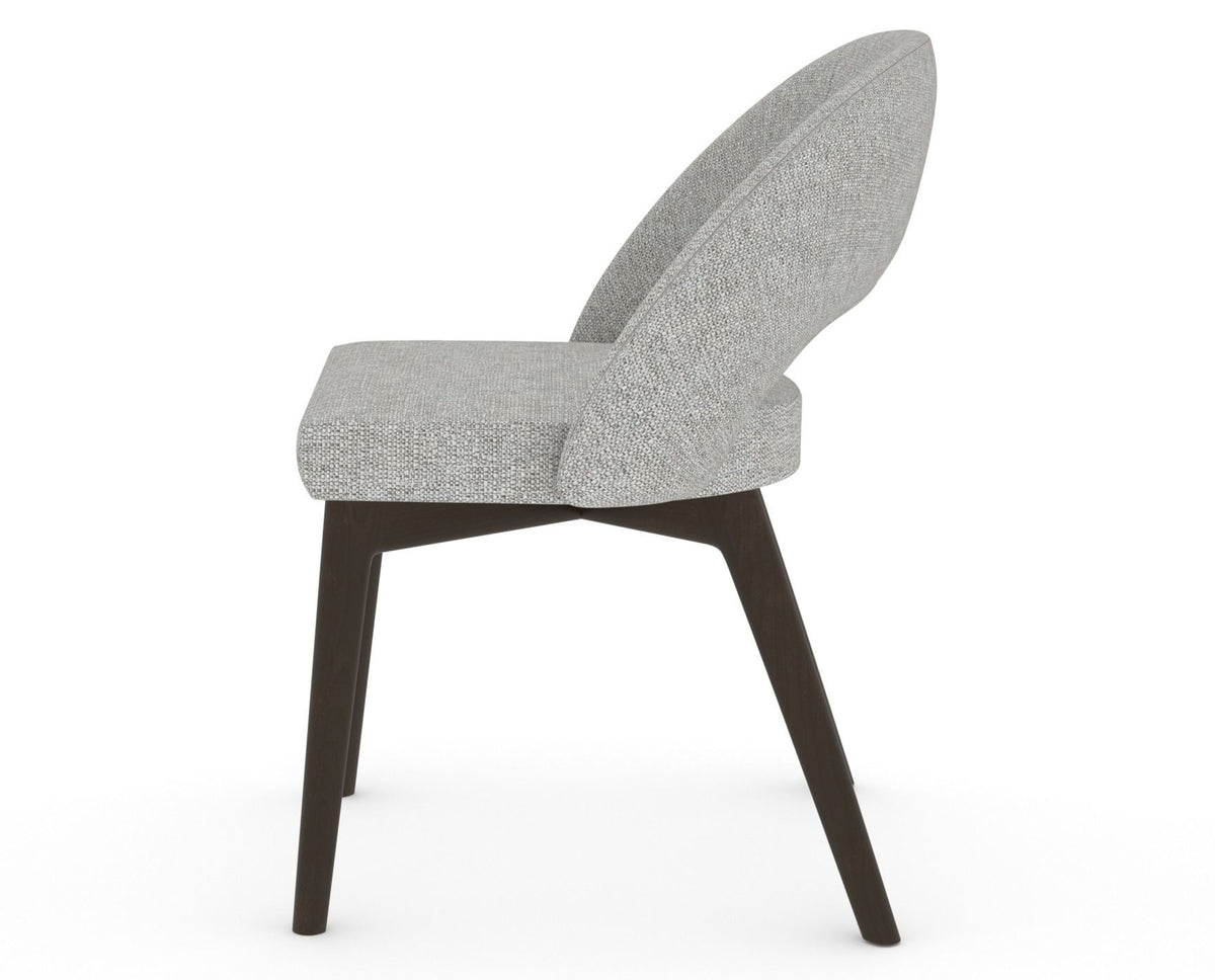 Canadel Downtown Curv Dining Chair in Davy's Grey, 7C Fabric, side view