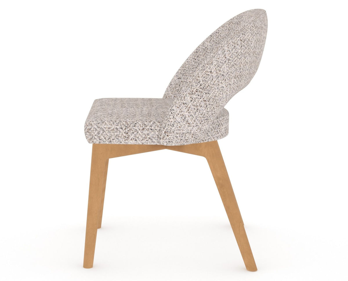 Canadel Downtown Curv Dining Chair in Caramel Washed, FP Crypton®, side view