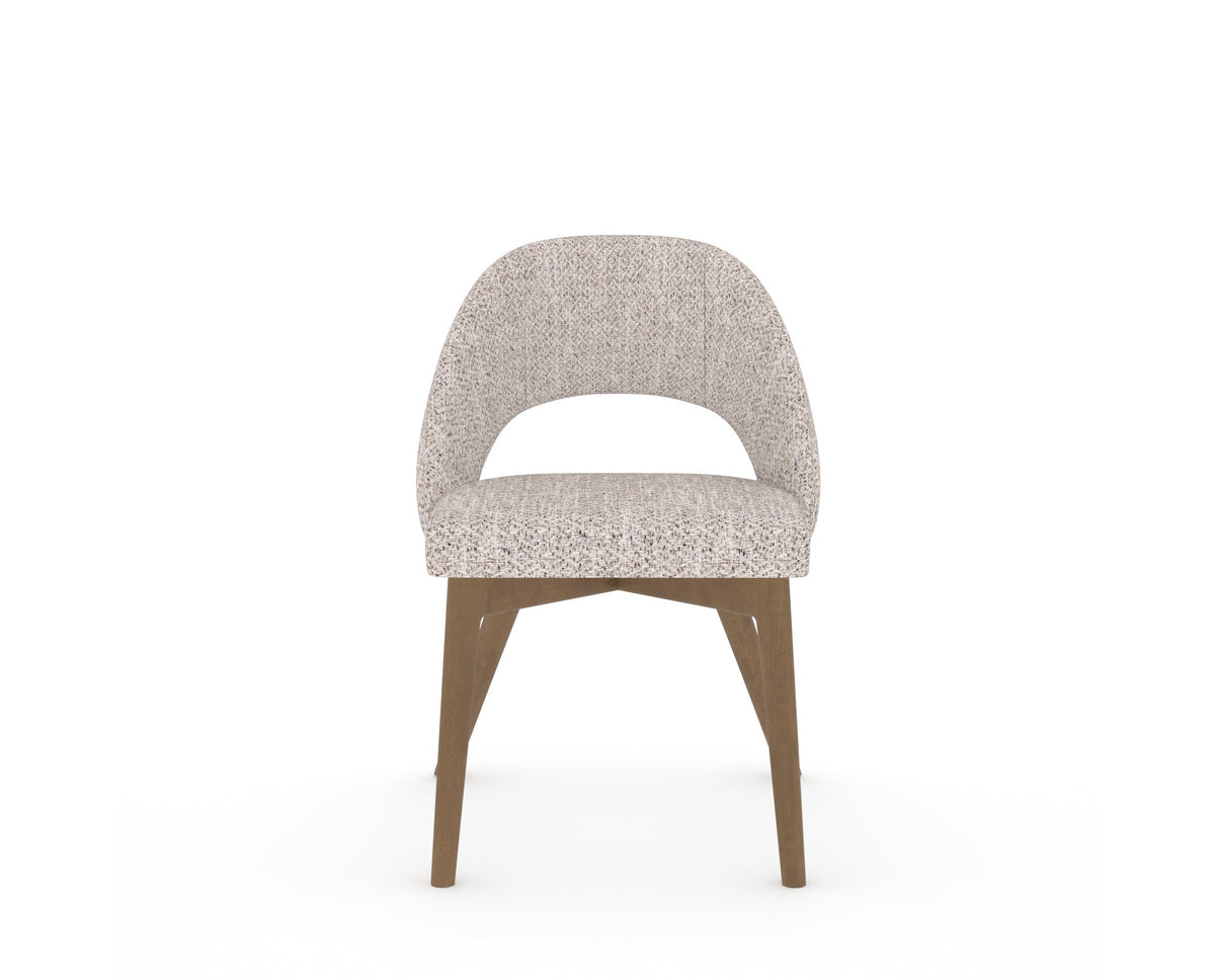 Canadel Downtown Curv Dining Chair in Pecan Washed, FP Crypton®, front view