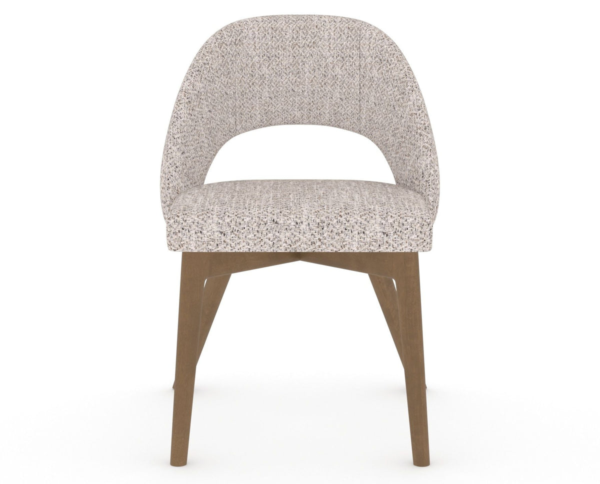 Canadel Downtown Curv Dining Chair in Pecan Washed, FP Crypton®, front view