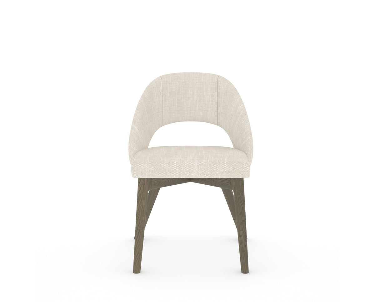 Canadel Downtown Curv Dining Chair in Shadow, FT InsideOut®, front view