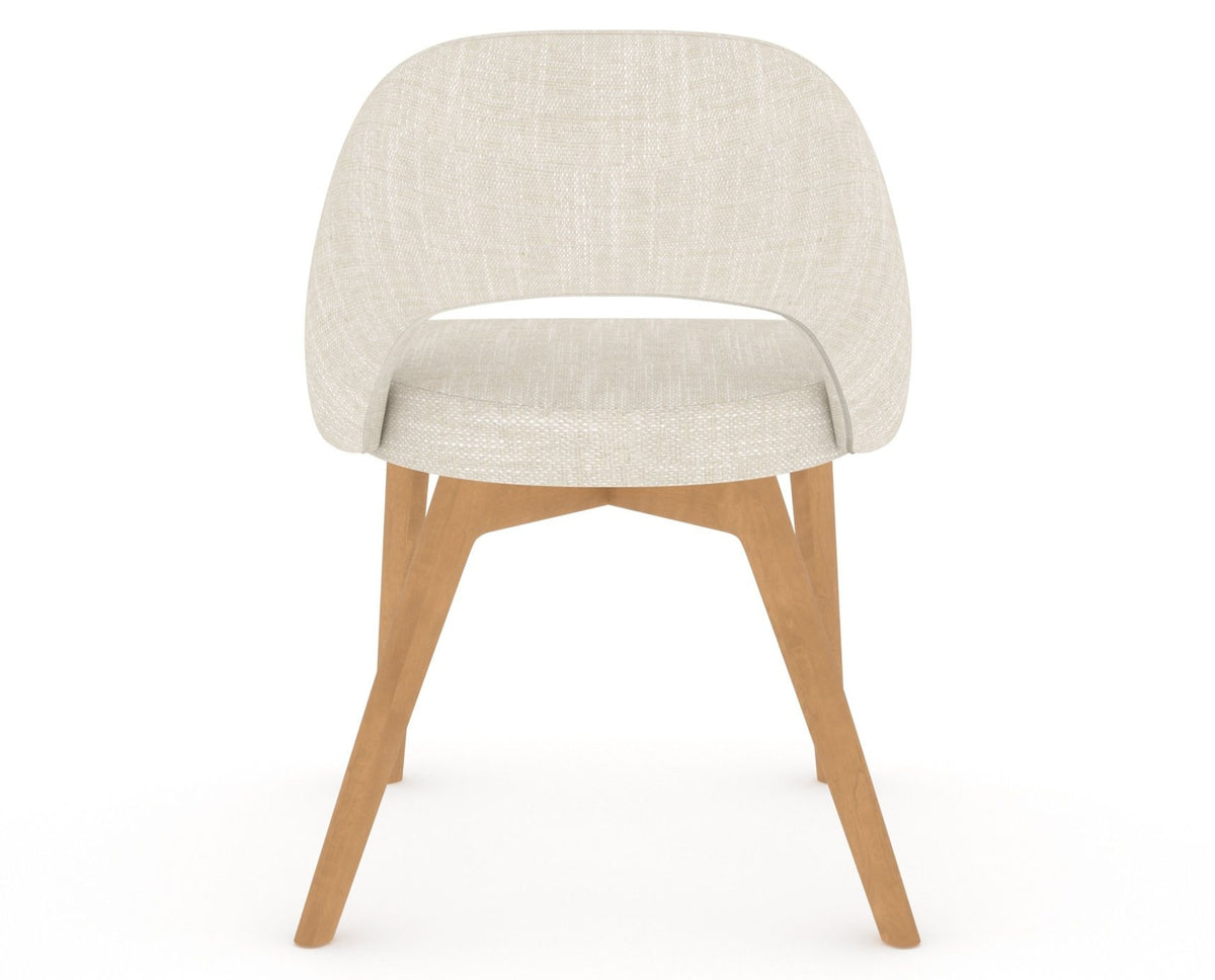 Canadel Downtown Curv Dining Chair in Caramel Washed, FT InsideOut®, back view