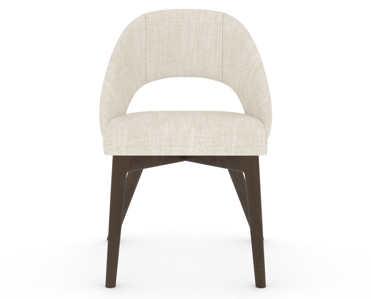 Canadel Downtown Curv Dining Chair in Hazelnut Washed, FT InsideOut®, front view