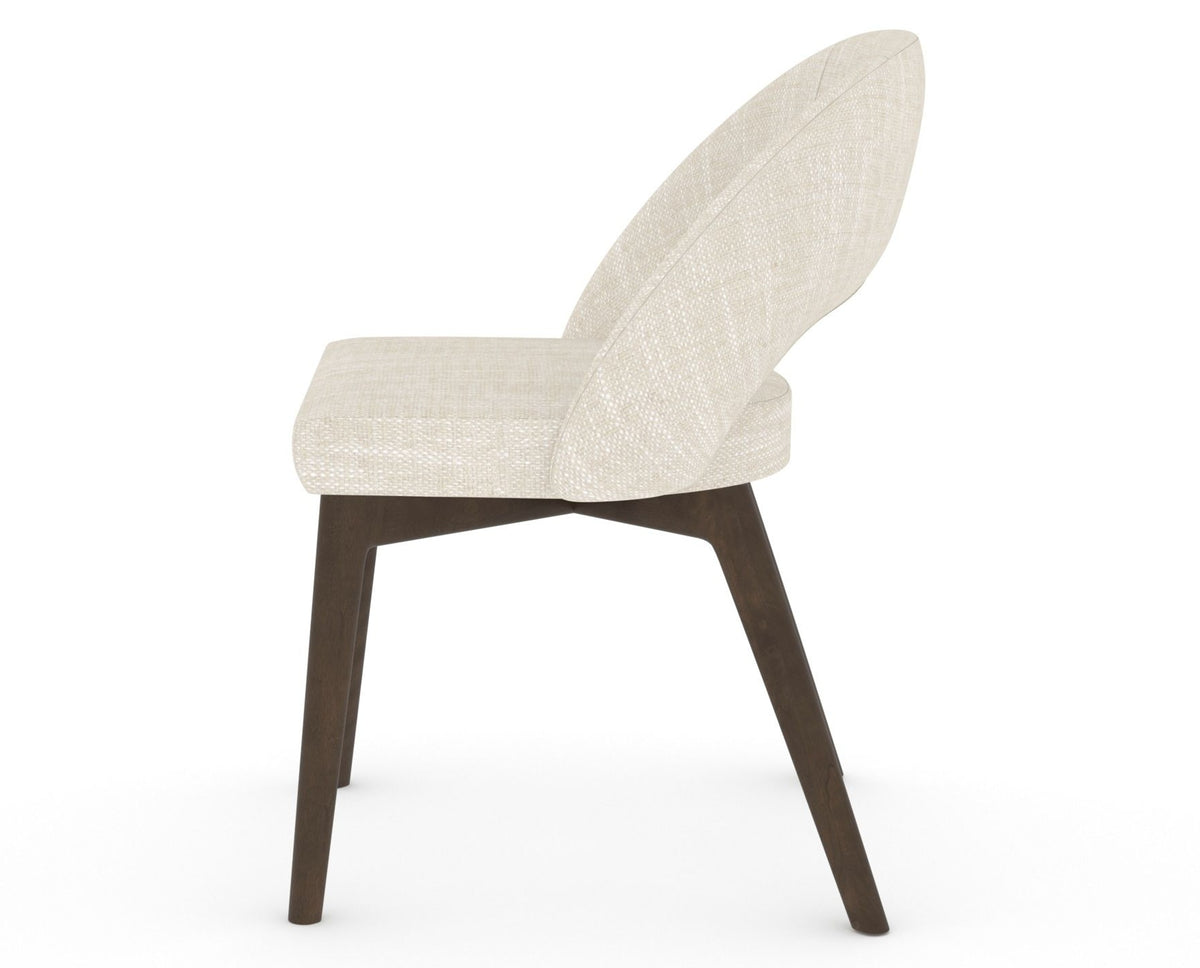 Canadel Downtown Curv Dining Chair in Hazelnut Washed, FT InsideOut®, side view