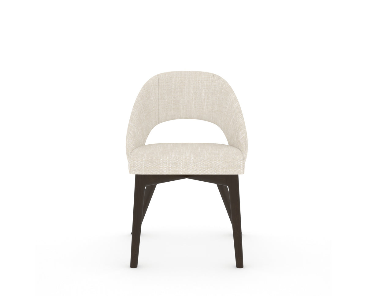 Canadel Downtown Curv Dining Chair in Davy's Grey, FT InsideOut®, front view