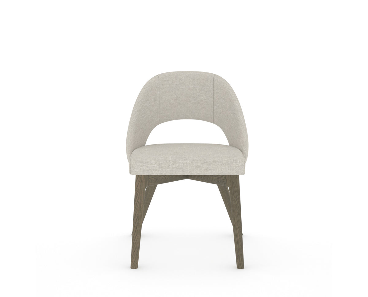 Canadel Downtown Curv Dining Chair in Shadow, TB Fabric, front view