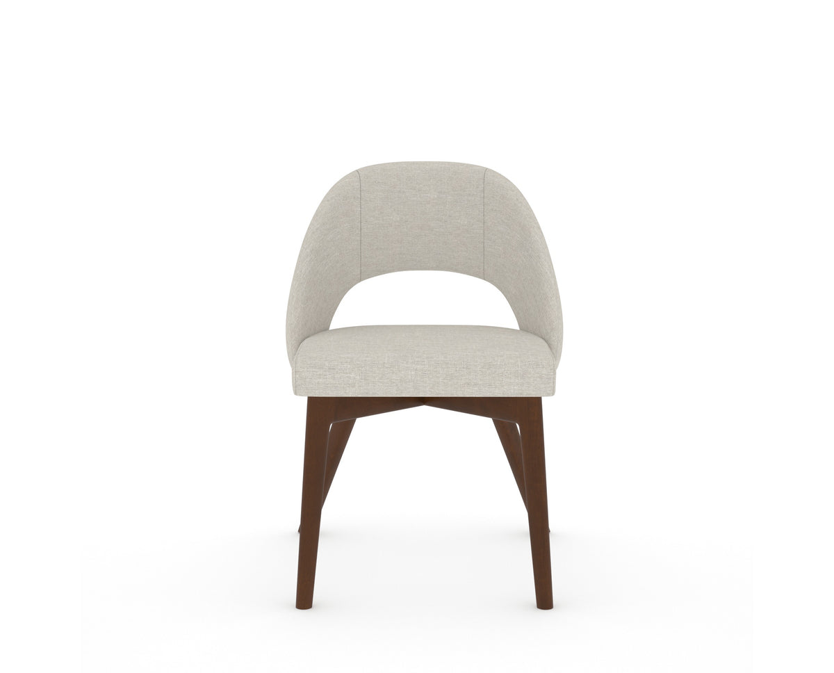 Canadel Downtown Curv Dining Chair in Cognac Washed, TB Fabric, front view