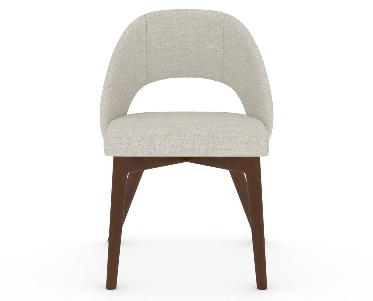 Canadel Downtown Curv Dining Chair in Cognac Washed, TB Fabric, front view
