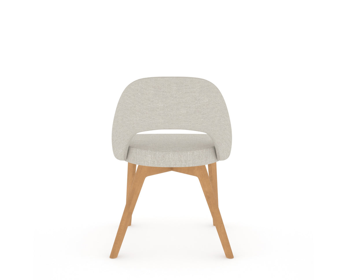 Canadel Downtown Curv Dining Chair in Caramel Washed, TB Fabric, back view