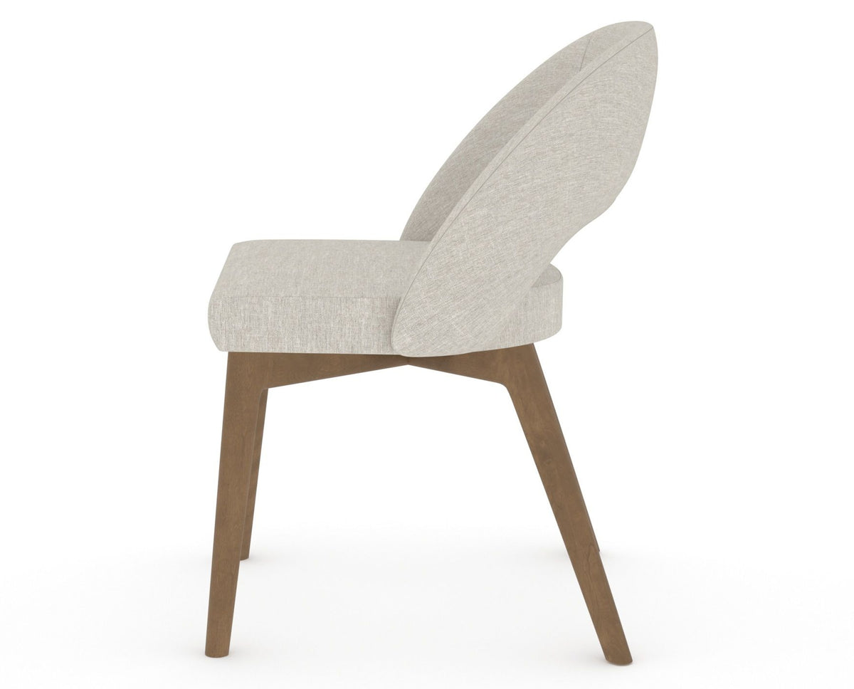 Canadel Downtown Curv Dining Chair in Pecan Washed, TB Fabric, side view