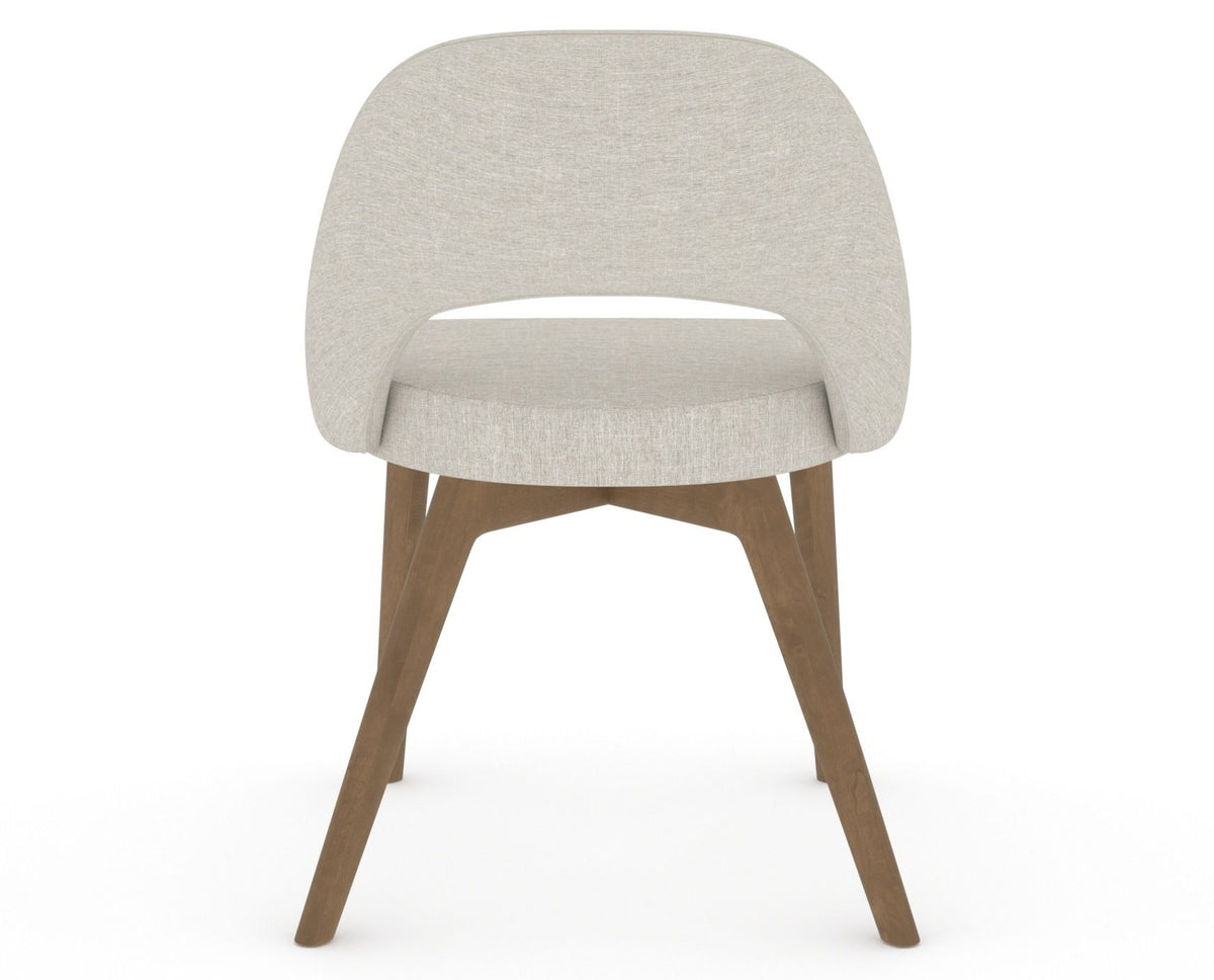 Canadel Downtown Curv Dining Chair in Pecan Washed, TB Fabric, back view