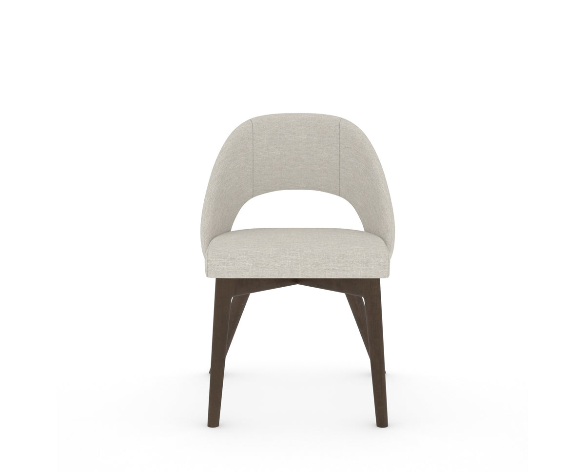 Canadel Downtown Curv Dining Chair in Hazelnut Washed, TB Fabric, front view