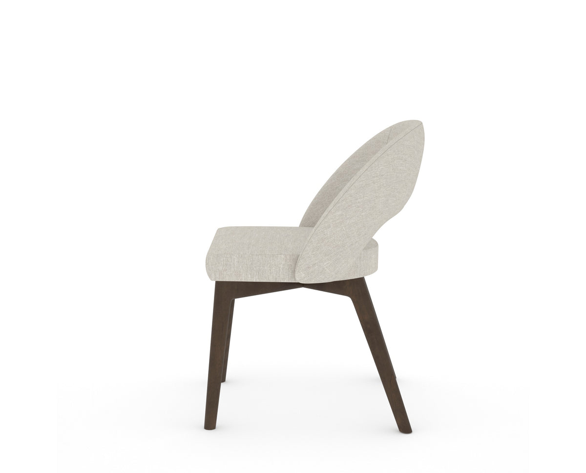 Canadel Downtown Curv Dining Chair in Hazelnut Washed, TB Fabric, side view