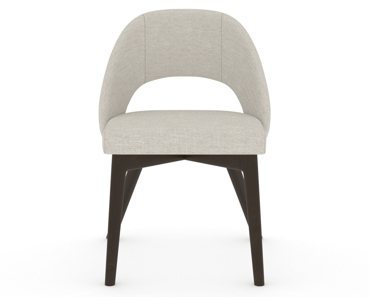 Canadel Downtown Curv Dining Chair in Davy's Grey, TB Fabric, front view