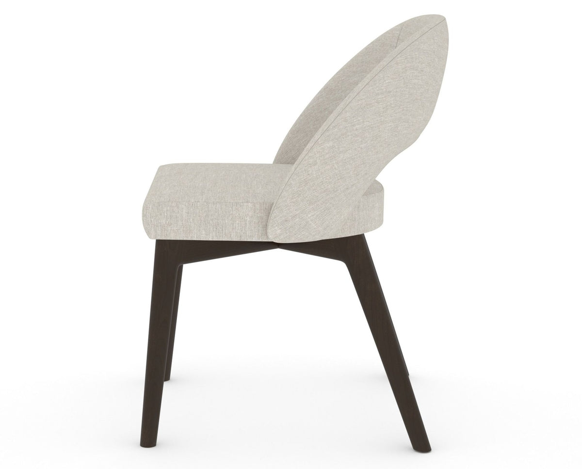 Canadel Downtown Curv Dining Chair in Davy's Grey, TB Fabric, side view